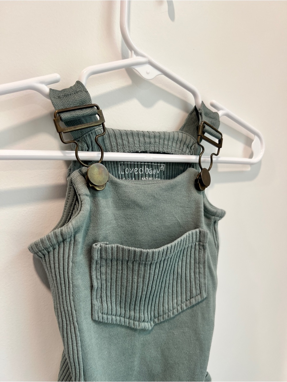 Lovedbaby Organic Cotton Ribbed Suspender Bodysuit Sage Green 6-9M